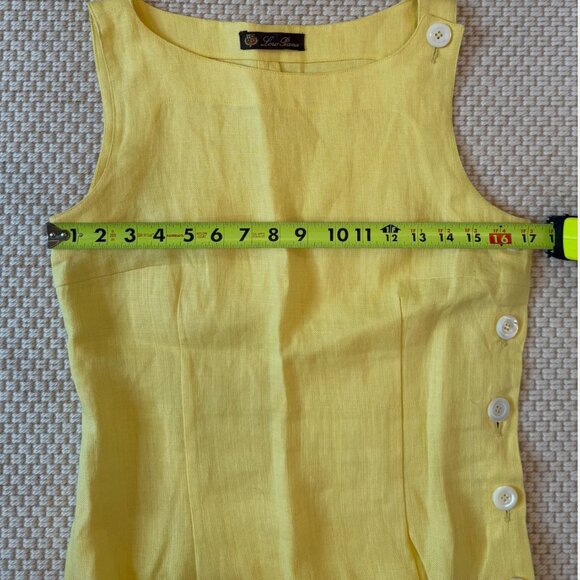 Loro Piana 100% Linen Mint Condition Yellow Dress Size 42 EU Small Made In Italy - Picture 3 of 8